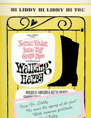 A patient's handwritten note of gratitude attached to a Walking Happy poster.