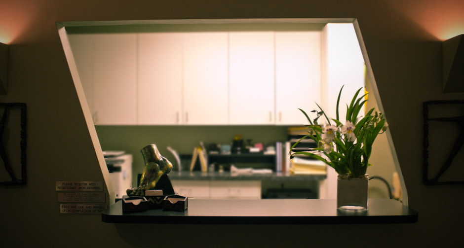 Reception area inside the Liddy Podiatry office